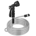 Stainless Steel Garden Hose with 7-Pattern Nozzle