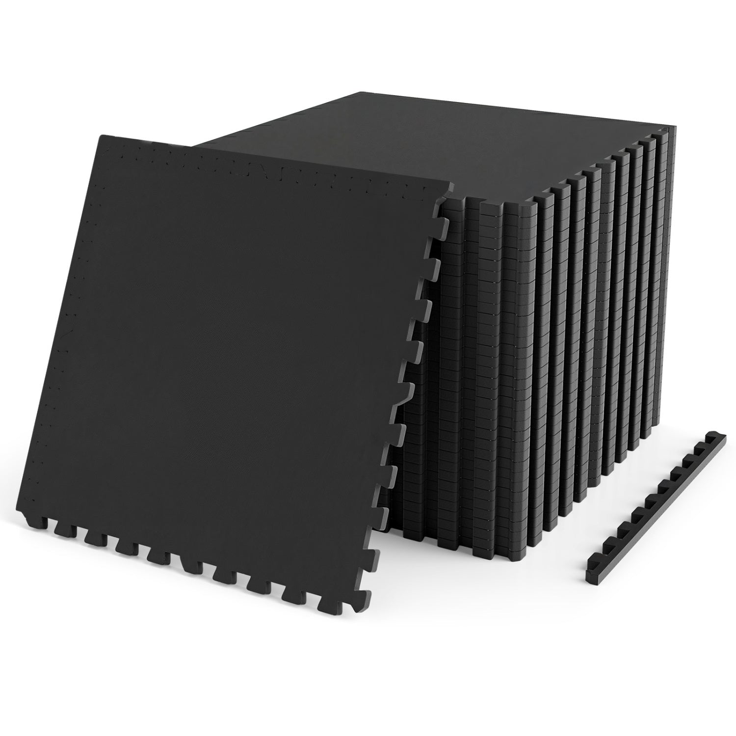 Interlocking Rubber Gym Floor Mats 140 Sq Ft with Borders