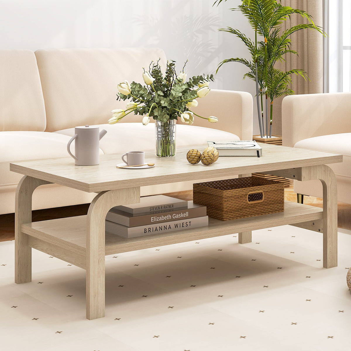 47 Inches Accent Rectangular Coffee Table for Living Room