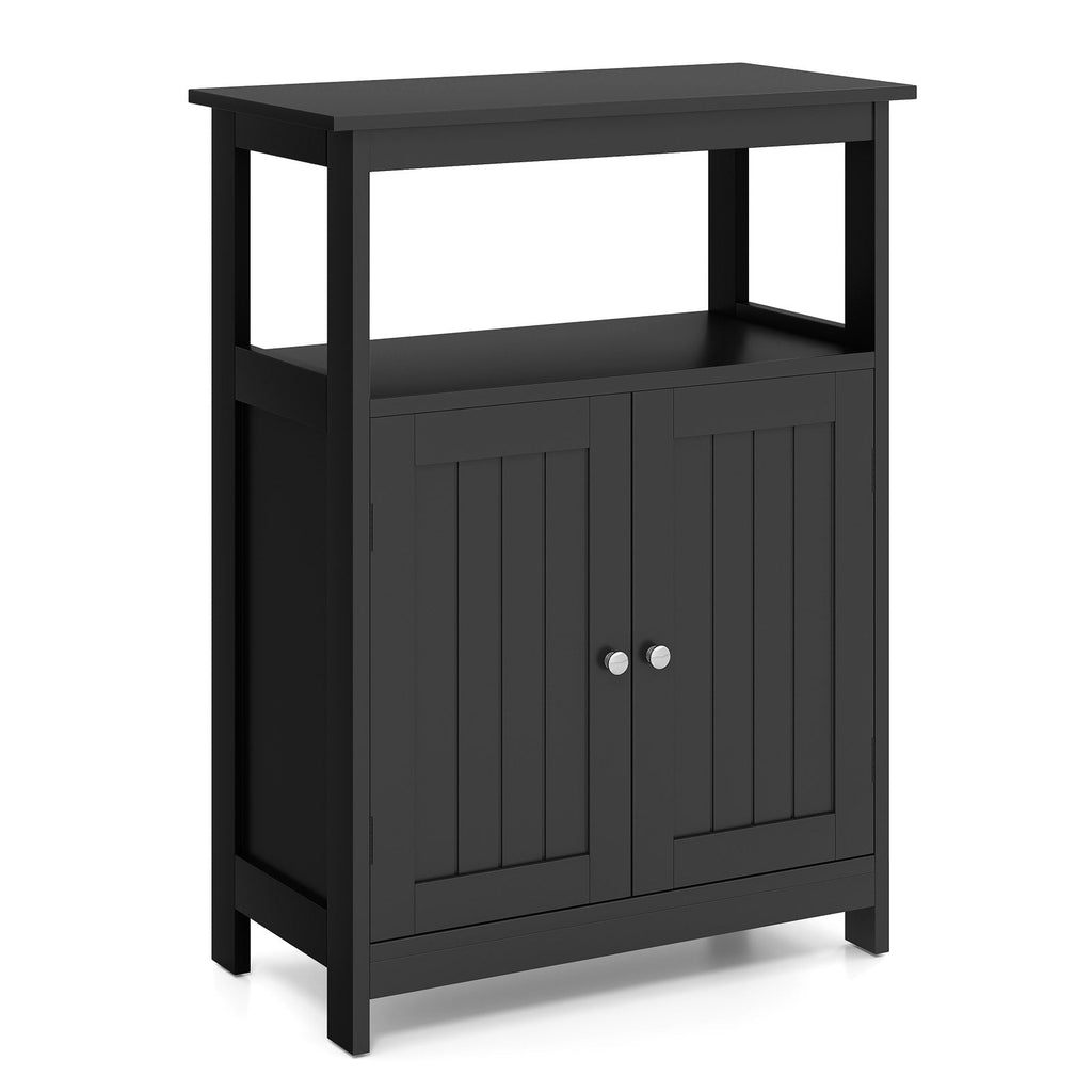 Bathroom Floor Cabinet Freestanding Storage Organizer with Open Compartment