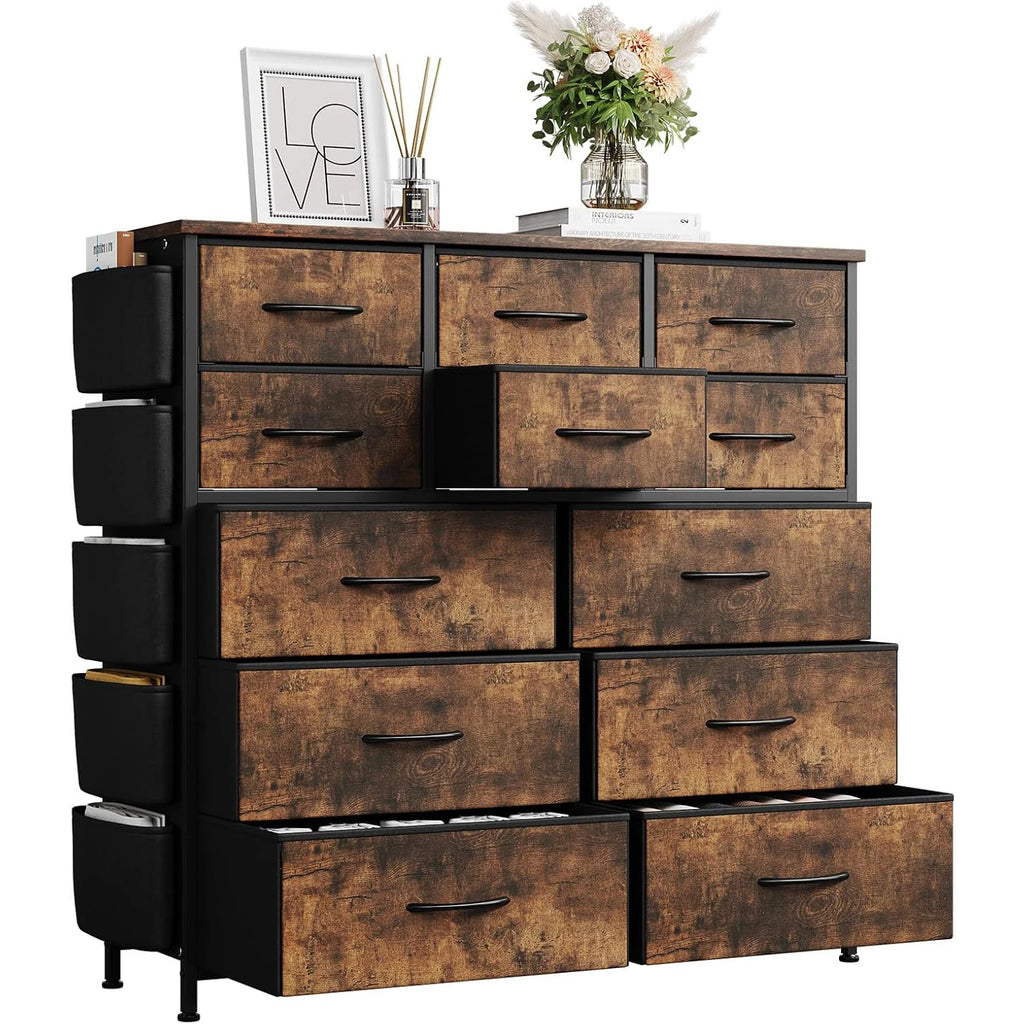 Tall 12 Soft Fabric Drawers Dresser