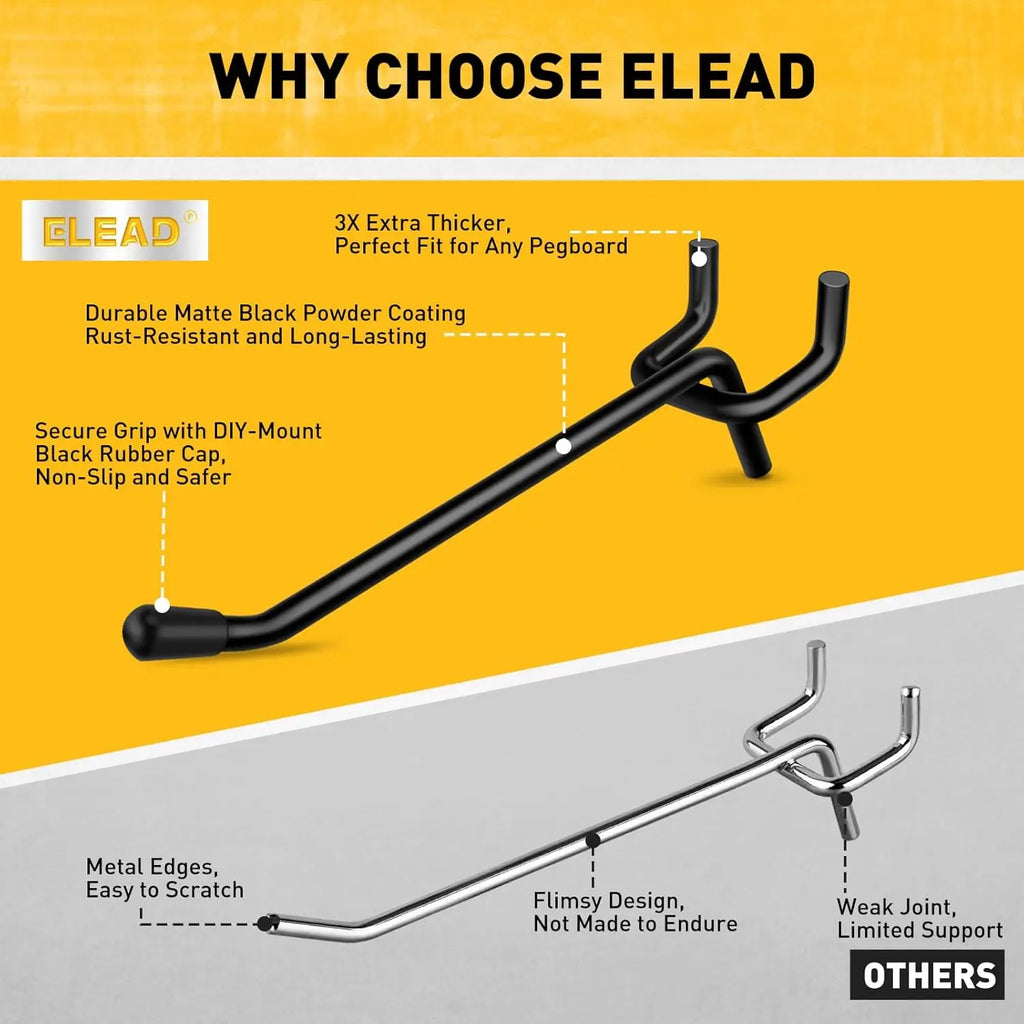 60-Piece 4-Inch Heavy-Duty Pegboard Hooks