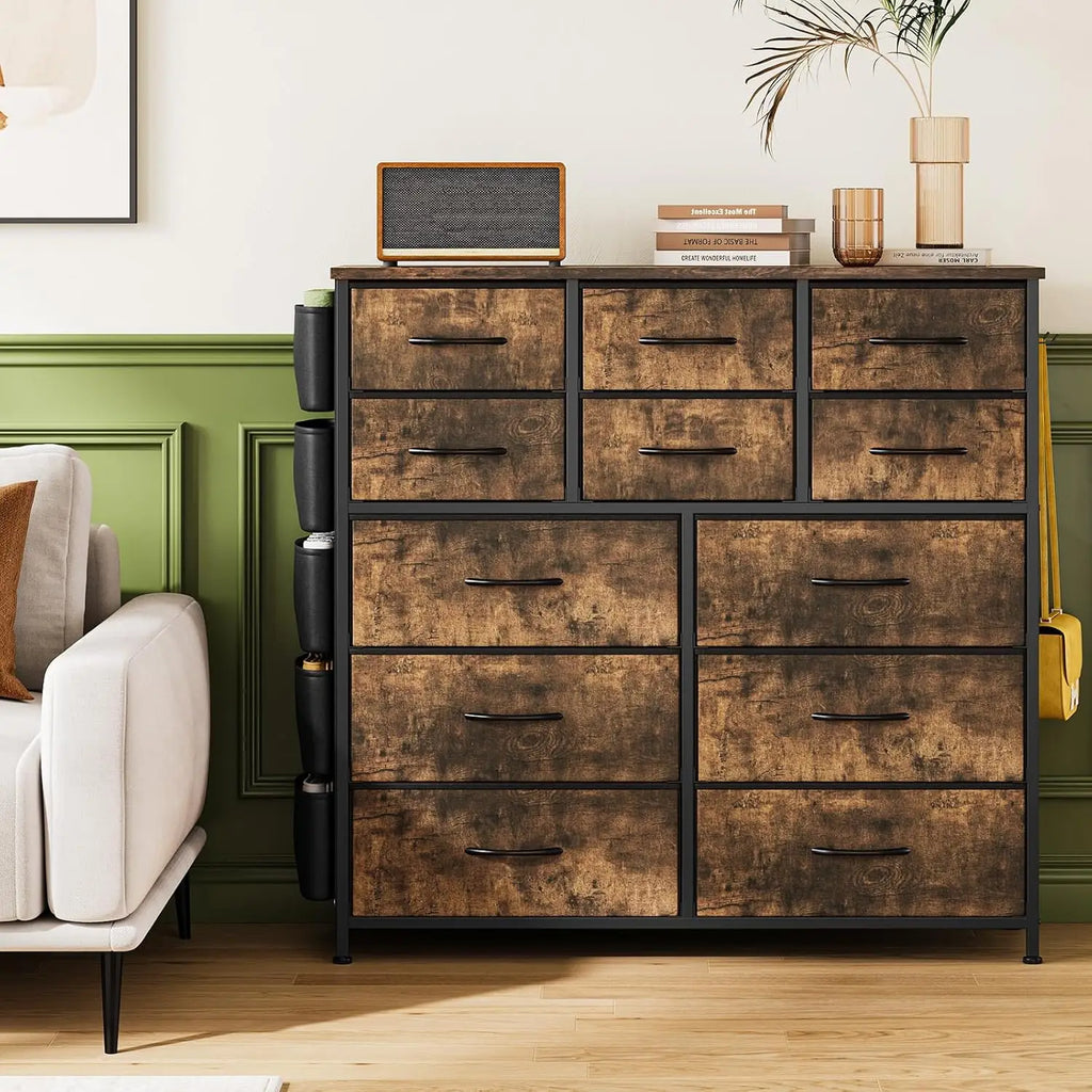 Tall 12 Soft Fabric Drawers Dresser