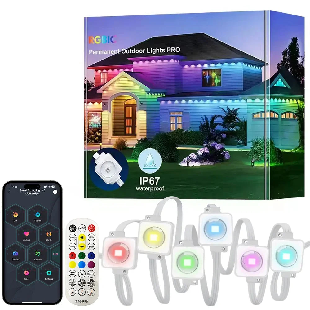 Permanent Eaves LED RGB Outdoor String Lights