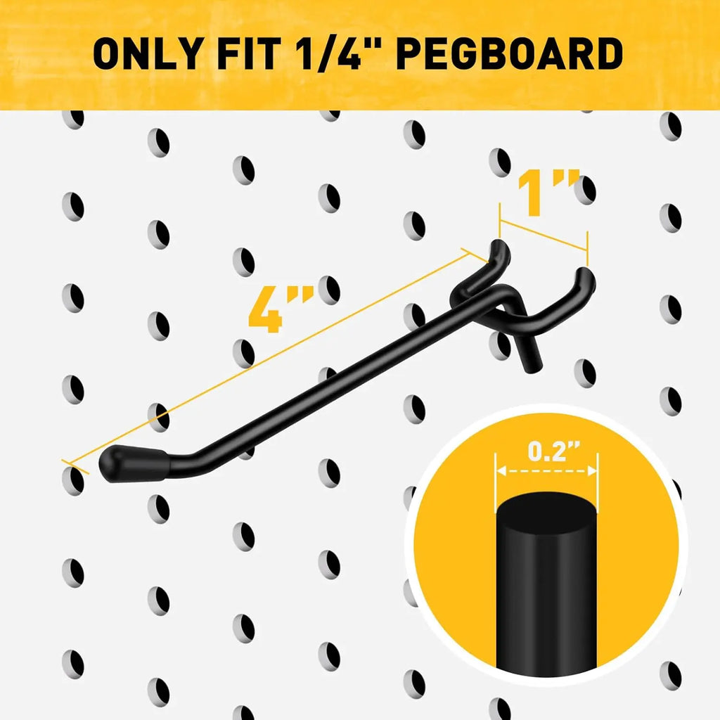 60-Piece 4-Inch Heavy-Duty Pegboard Hooks