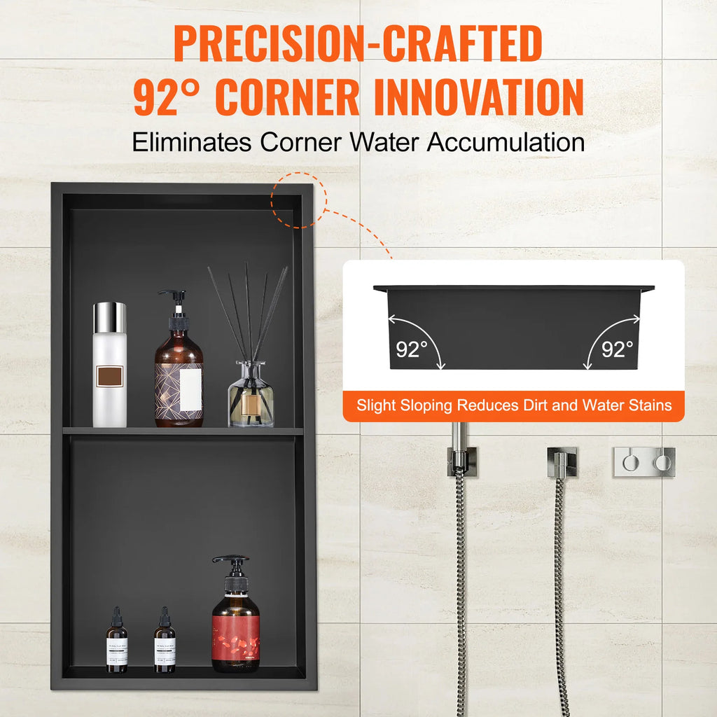 304 Stainless Steel Wall/Shower Niche Double Shelves