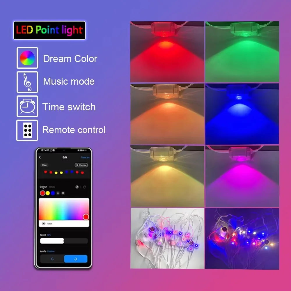 Permanent Eaves LED RGB Outdoor String Lights