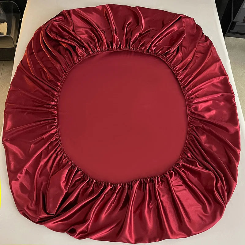 1Pc Satin Elastic Fitted Sheet