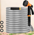 Stainless Steel Garden Hose with 10 Function Spray Nozzle