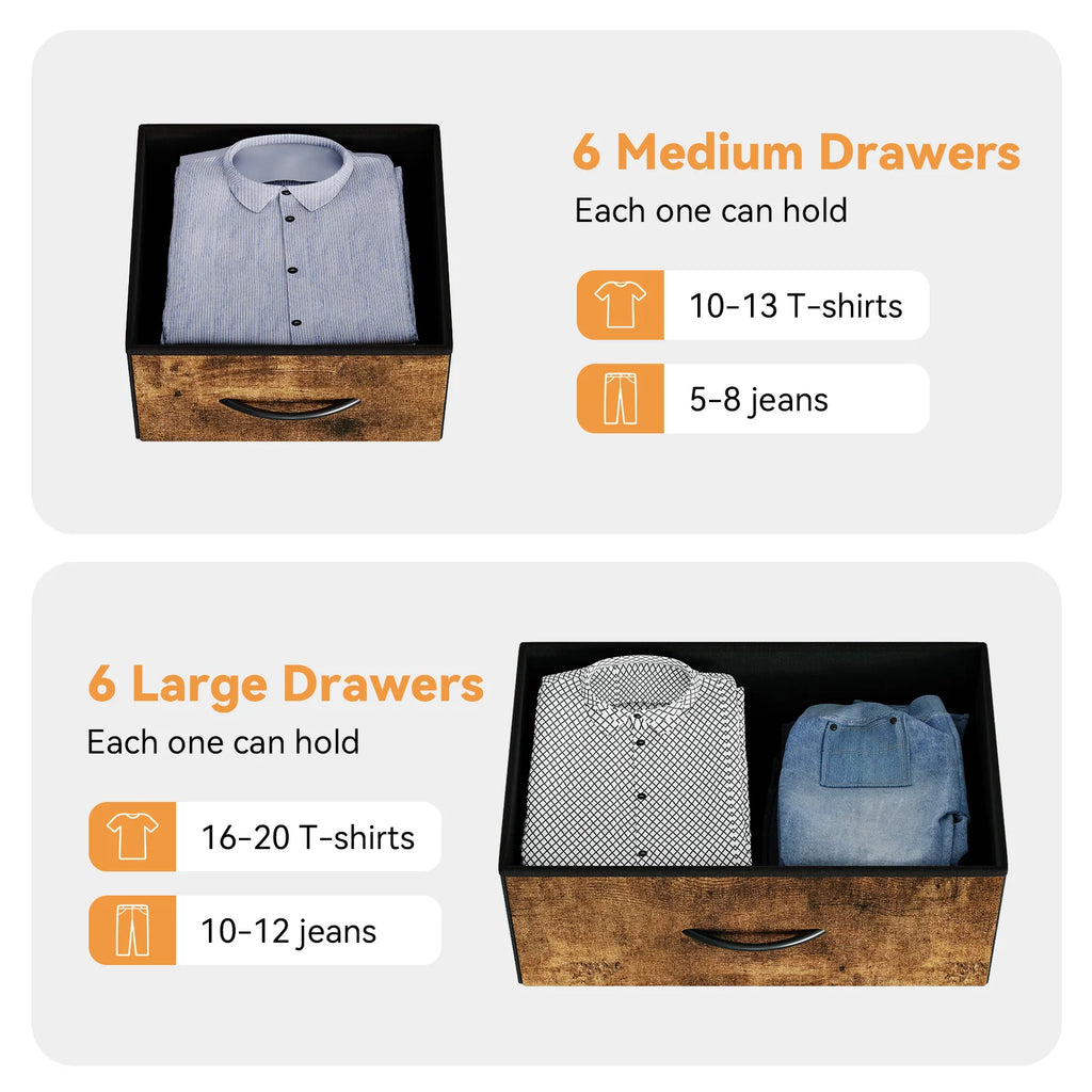 Tall 12 Soft Fabric Drawers Dresser