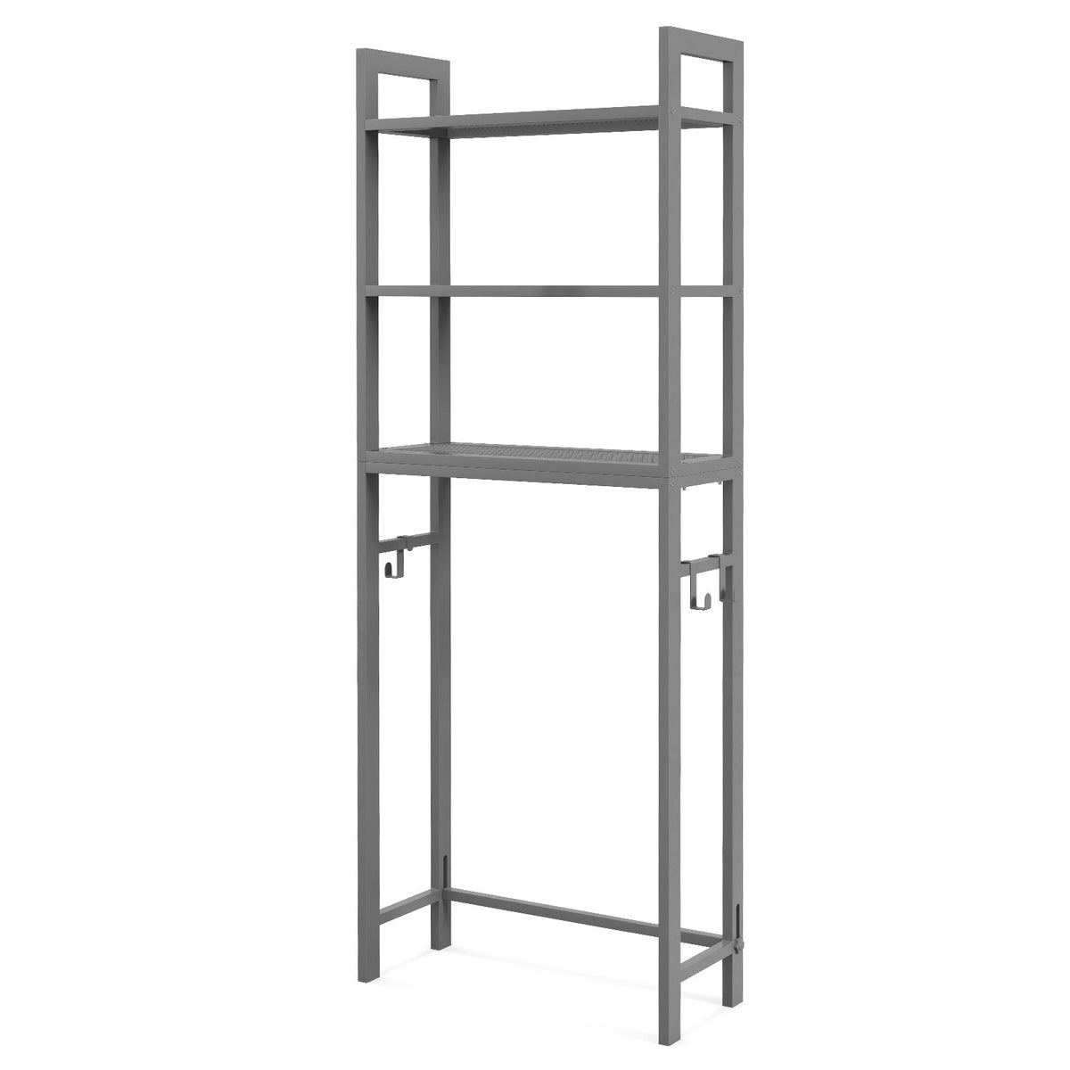 Over-The-Toilet Storage Shelf Space Saving Metal Bathroom Organizer Hooks