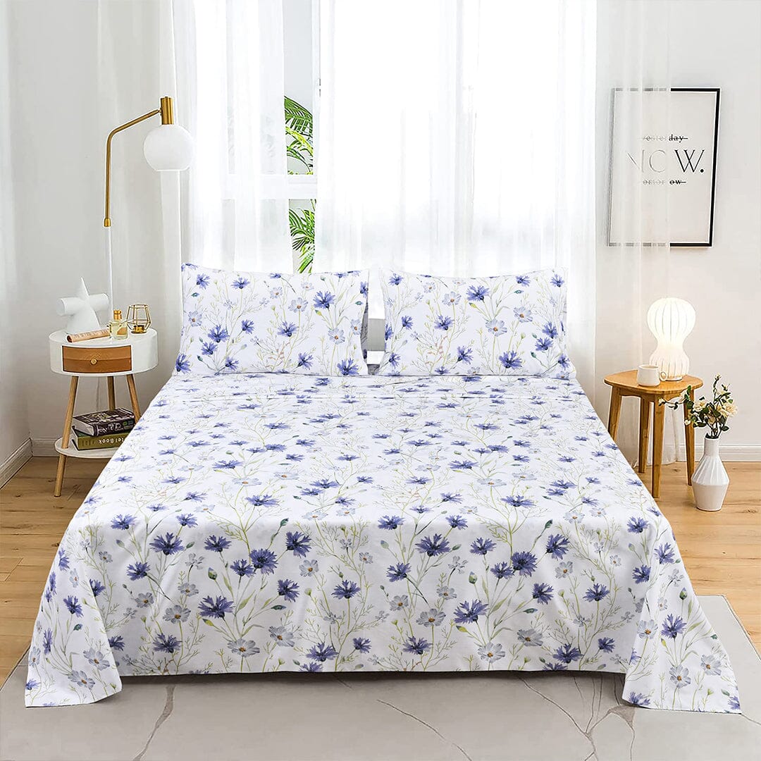 Sleepdown 100% Cotton Bed Sheet Set, Ultra Soft Percale Bed Sheets, Durable, Cool & Crisp 144 Thread Count Fabric