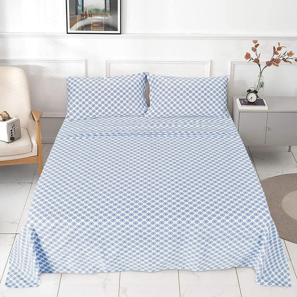 Sleepdown 100% Cotton Bed Sheet Set, Ultra Soft Percale Bed Sheets, Durable, Cool & Crisp 144 Thread Count Fabric
