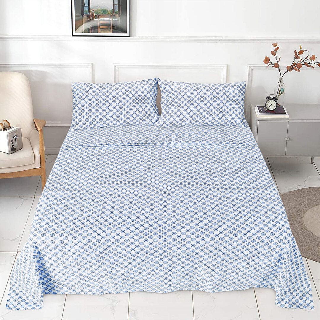 Sleepdown 100% Cotton Bed Sheet Set, Ultra Soft Percale Bed Sheets, Durable, Cool & Crisp 144 Thread Count Fabric