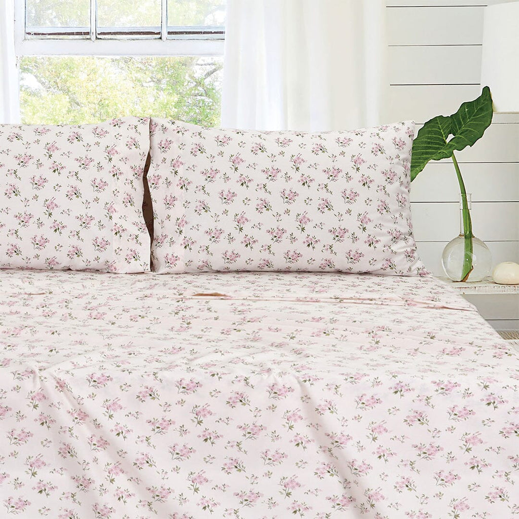 Sleepdown 100% Cotton Bed Sheet Set, Ultra Soft Percale Bed Sheets, Durable, Cool & Crisp 144 Thread Count Fabric