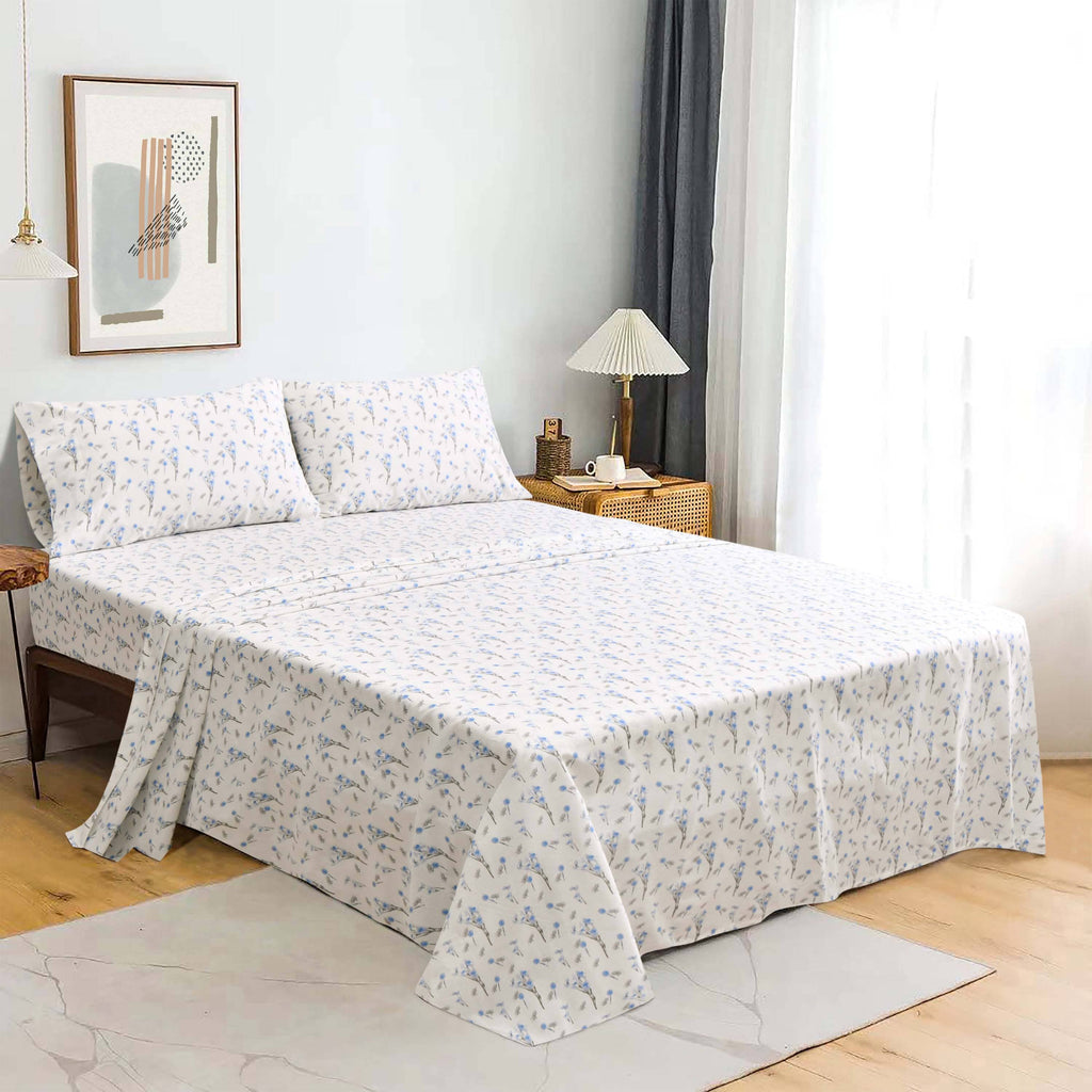 Sleepdown 100% Cotton Bed Sheet Set, Ultra Soft Percale Bed Sheets, Durable, Cool & Crisp 144 Thread Count Fabric