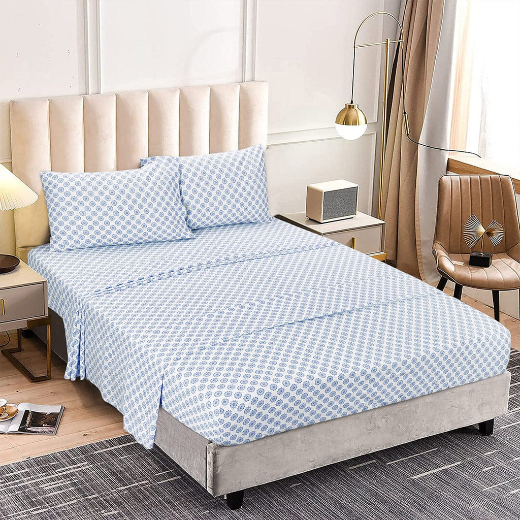Sleepdown 100% Cotton Bed Sheet Set, Ultra Soft Percale Bed Sheets, Durable, Cool & Crisp 144 Thread Count Fabric