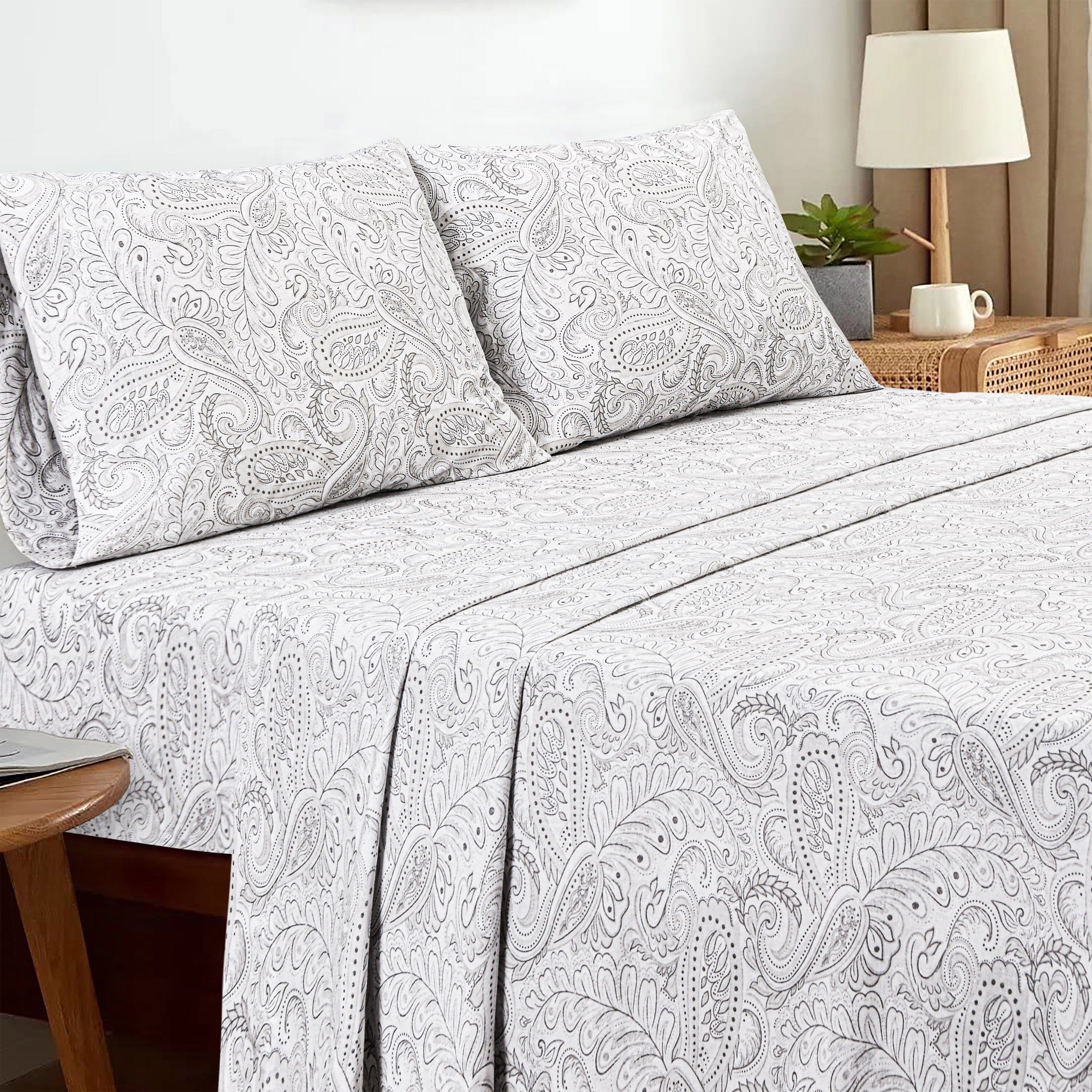 Sleepdown 100% Cotton Bed Sheet Set, Ultra Soft Percale Bed Sheets, Durable, Cool & Crisp 144 Thread Count Fabric