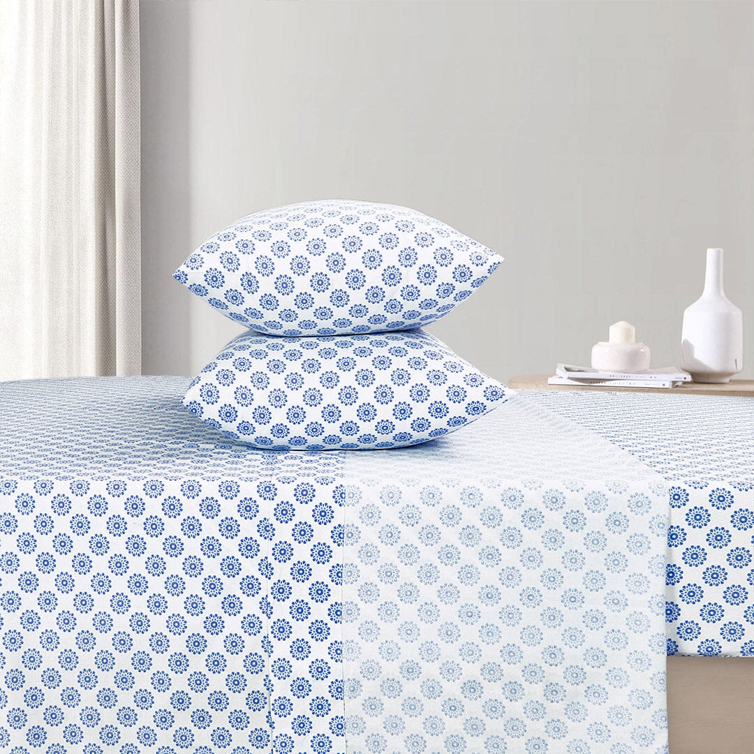 Sleepdown 100% Cotton Bed Sheet Set, Ultra Soft Percale Bed Sheets, Durable, Cool & Crisp 144 Thread Count Fabric