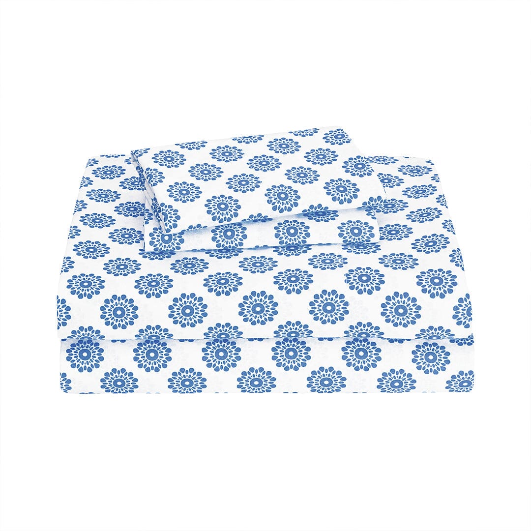 Sleepdown 100% Cotton Bed Sheet Set, Ultra Soft Percale Bed Sheets, Durable, Cool & Crisp 144 Thread Count Fabric