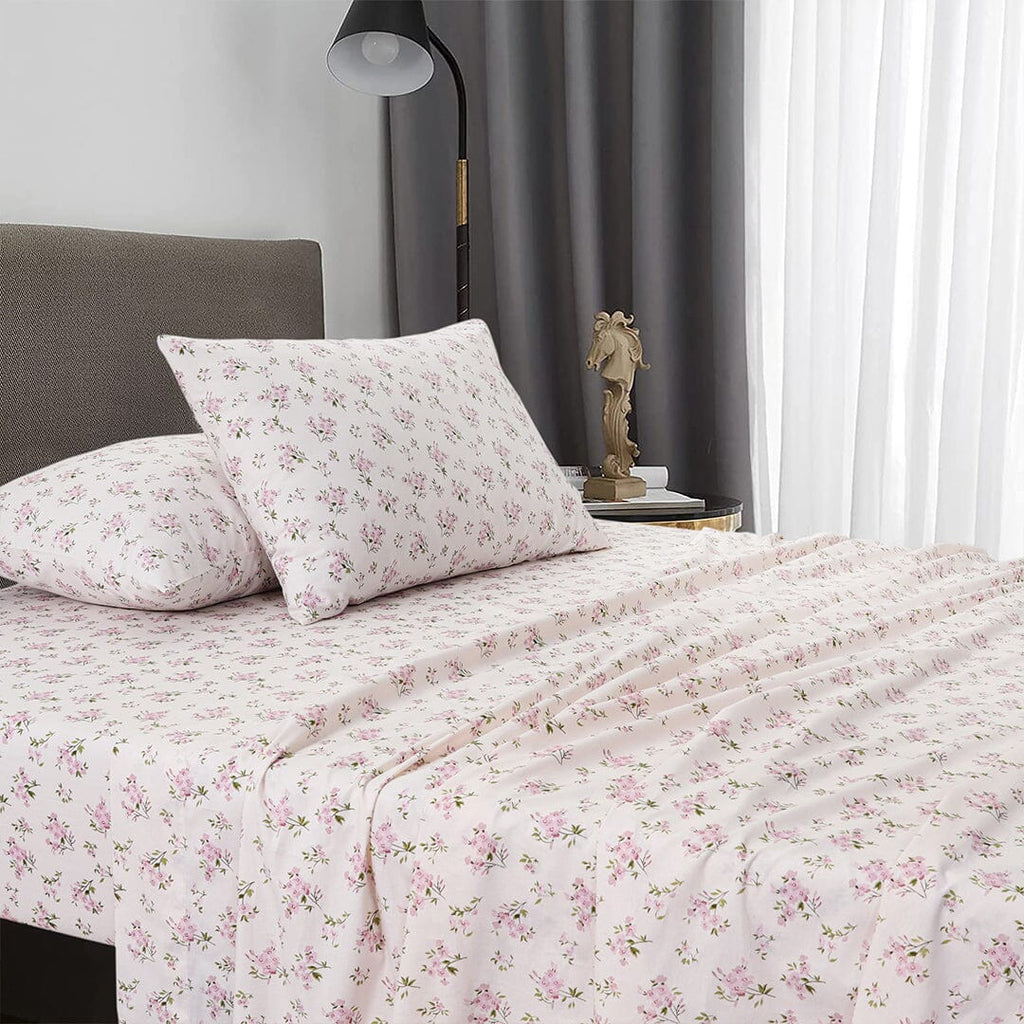 Sleepdown 100% Cotton Bed Sheet Set, Ultra Soft Percale Bed Sheets, Durable, Cool & Crisp 144 Thread Count Fabric