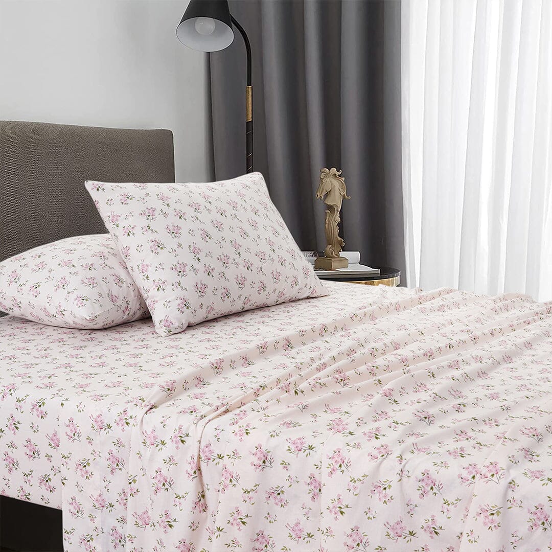 Sleepdown 100% Cotton Bed Sheet Set, Ultra Soft Percale Bed Sheets, Durable, Cool & Crisp 144 Thread Count Fabric